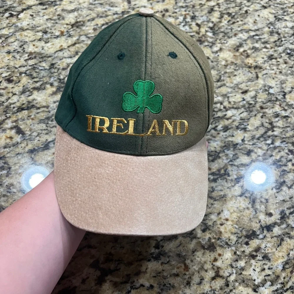 All Craft Dublin Ireland Shamrock Baseball Cap Green Tan Adjustable Hat Hat